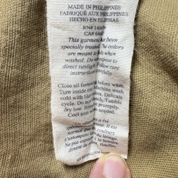 Faherty Dress Sz L Arlie Day Button Shirt Midi Casual Utility Outdoors Linen Bld - Picture 10 of 12